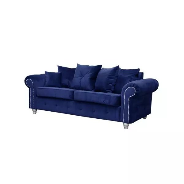 ASHWIN BLUE Plush Velvet Sofa Set - Style HeavenASHWIN BLUE Plush Velvet Sofa SetsofasStyle HeavenStyle HeavenASH3+2BLUE5061028323200