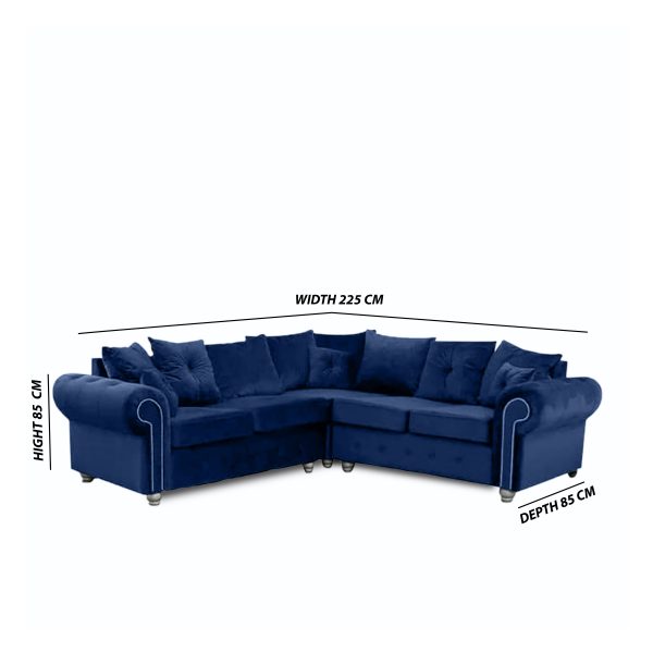 ASHWIN PLUSH VELVET CORNER SOFA - Style HeavenASHWIN PLUSH VELVET CORNER SOFAsofasStyle HeavenStyle HeavenASHCORNERBLUE5061028323187