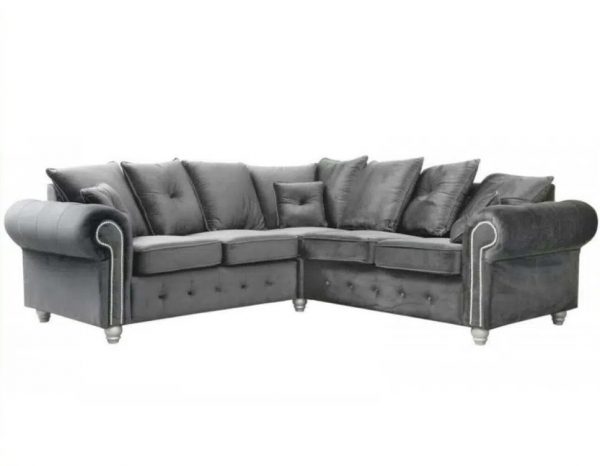 ASHWIN Plush Velvet GREY CORNER SOFA - Style HeavenASHWIN Plush Velvet GREY CORNER SOFAsofasStyle HeavenStyle HeavenASHWINGREYCORNERSOFA5061028323170