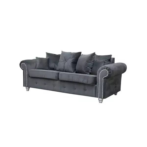 ASHWIN PLUSH VELVET GREY SOFA SET - Style HeavenASHWIN PLUSH VELVET GREY SOFA SETsofasStyle HeavenStyle HeavenASH3+2GREY5061028323194