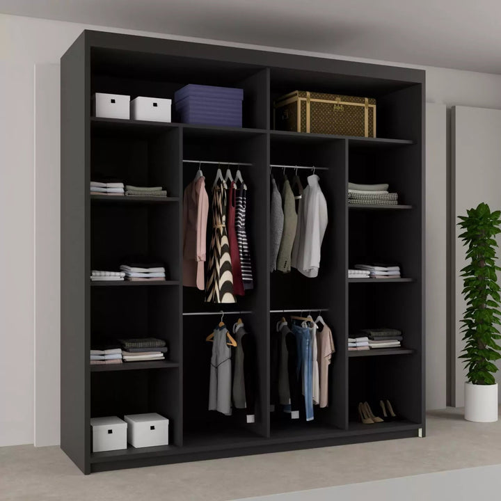 BATUMI Sliding Doors Wardrobe in Matt Finish 4 Sizes & 4 Colours - Style HeavenBATUMI Sliding Doors Wardrobe in Matt Finish 4 Sizes & 4 ColoursWARDROBESStyle HeavenStyle HeavenBATUMI120B5061028322296Black