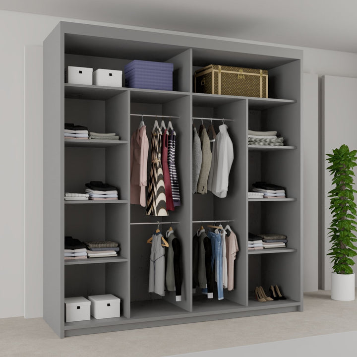 BATUMI Sliding Doors Wardrobe in Matt Finish 4 Sizes & 4 Colours - Style HeavenBATUMI Sliding Doors Wardrobe in Matt Finish 4 Sizes & 4 ColoursWARDROBESStyle HeavenStyle HeavenBATUMI120G5061028322333Grey