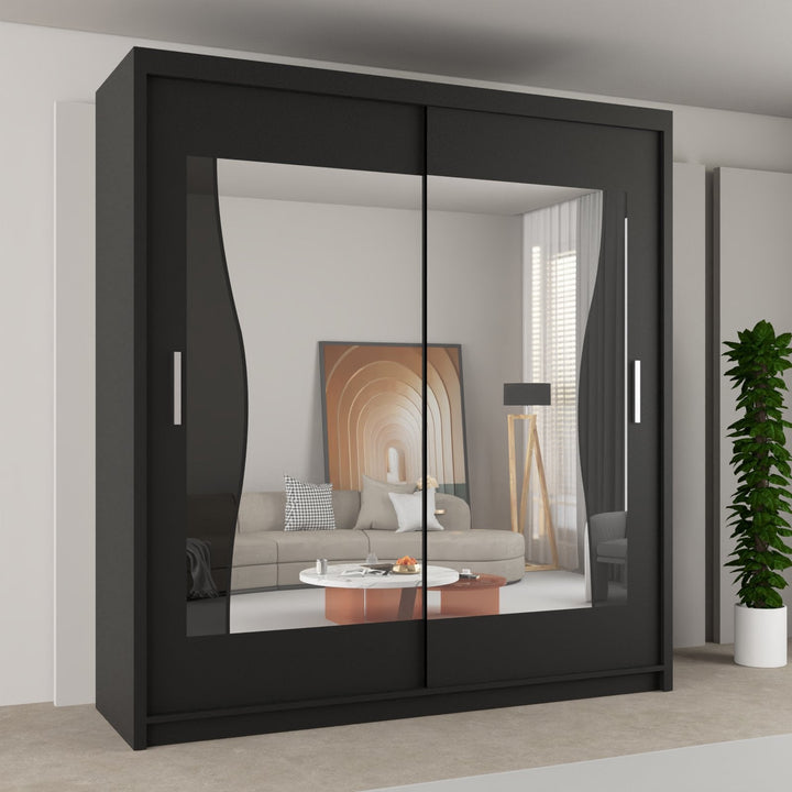 BATUMI Sliding Doors Wardrobe in Matt Finish 4 Sizes & 4 Colours - Style HeavenBATUMI Sliding Doors Wardrobe in Matt Finish 4 Sizes & 4 ColoursWARDROBESStyle HeavenStyle HeavenBATUMI120B5061028322296Black