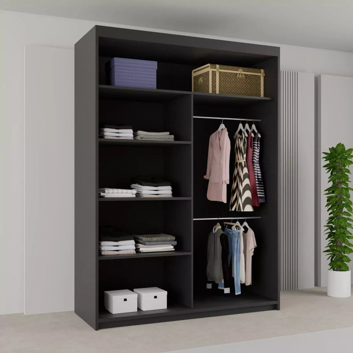 BATUMI Sliding Doors Wardrobe in Matt Finish 4 Sizes & 4 Colours - Style HeavenBATUMI Sliding Doors Wardrobe in Matt Finish 4 Sizes & 4 ColoursWARDROBESStyle HeavenStyle HeavenBATUMI120B5061028322296Black