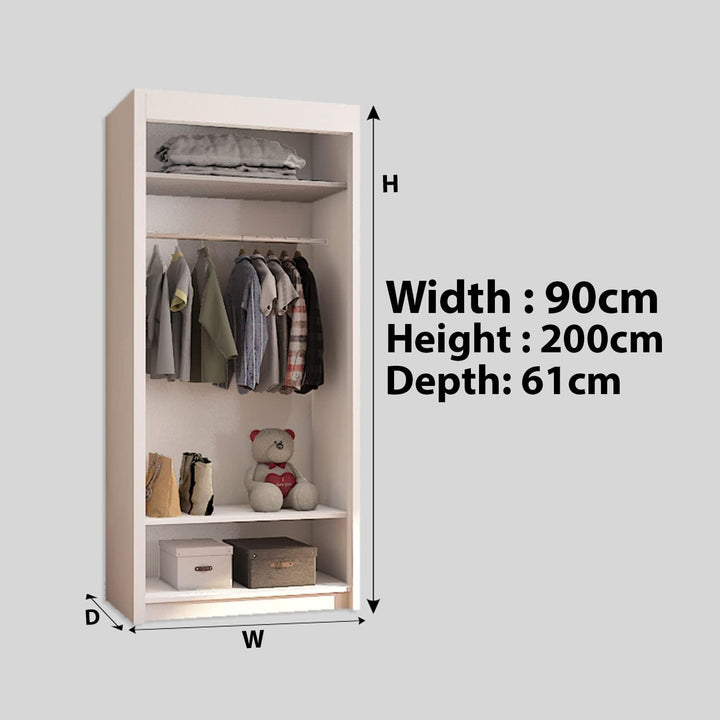 CHICAGO 2&3 Sliding Doors WARDROBE in Matt Finish 7 Sizes & 4 Colours - Style HeavenCHICAGO 2&3 Sliding Doors WARDROBE in Matt Finish 7 Sizes & 4 ColoursWARDROBESStyle HeavenStyle HeavenCHICAGO90B506102832138190cm