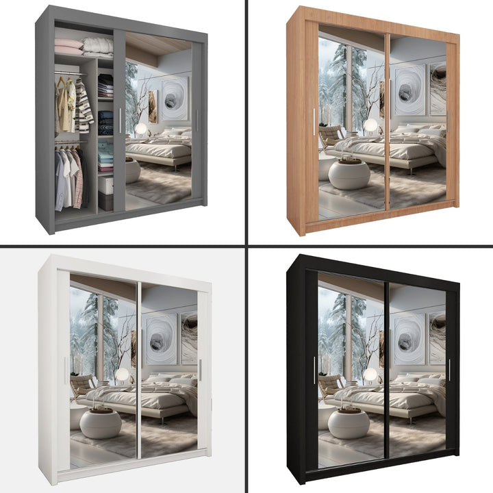 CHICAGO 2&3 Sliding Doors WARDROBE in Matt Finish 7 Sizes & 4 Colours - Style HeavenCHICAGO 2&3 Sliding Doors WARDROBE in Matt Finish 7 Sizes & 4 ColoursWARDROBESStyle HeavenStyle HeavenCHICAGO90B506102832138190cm