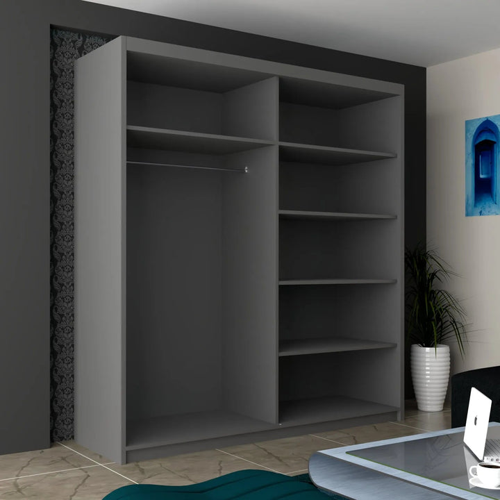 INFINITY High Gloss Sliding Doors WARDROBE in 3 Sizes & 4 Colours - Style HeavenINFINITY High Gloss Sliding Doors WARDROBE in 3 Sizes & 4 ColoursWARDROBESStyle HeavenStyle Heaveninfinity150GREY5061028322838Grey