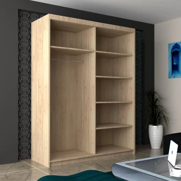 INFINITY High Gloss Sliding Doors WARDROBE in 3 Sizes & 4 Colours - Style HeavenINFINITY High Gloss Sliding Doors WARDROBE in 3 Sizes & 4 ColoursWARDROBESStyle HeavenStyle Heaveninfinity150OAK5061028322869Oak