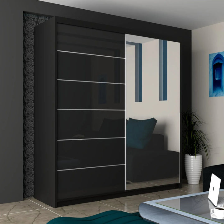 INFINITY High Gloss Sliding Doors WARDROBE in 3 Sizes & 4 Colours - Style HeavenINFINITY High Gloss Sliding Doors WARDROBE in 3 Sizes & 4 ColoursWARDROBESStyle HeavenStyle Heaveninfinity150BLACK5061028322807Black