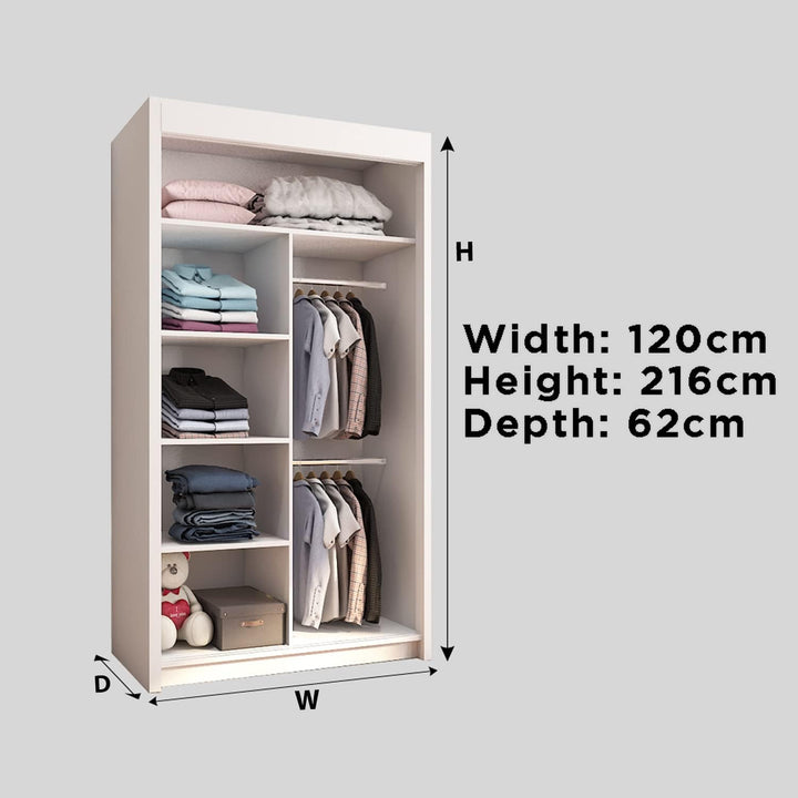 LISBON 2&3 Sliding Doors WARDROBE in Matt Finish 5 Sizes & 3 Colours - Style HeavenLISBON 2&3 Sliding Doors WARDROBE in Matt Finish 5 Sizes & 3 ColoursWARDROBESStyle HeavenStyle HeavenLISSKU120W5061028321657120cm