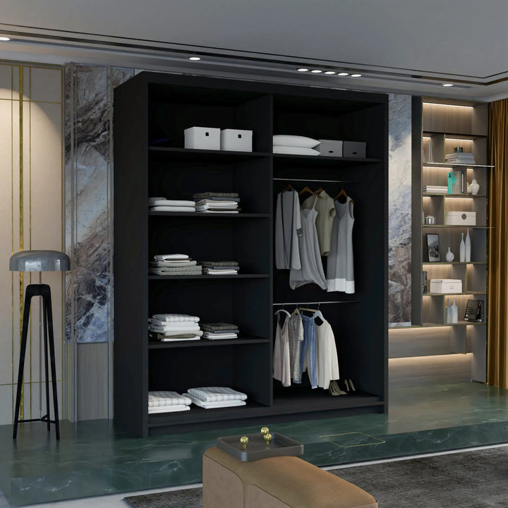 MARIKA Sliding Doors WARDROBE in Matt Finish 4 Sizes & 4 Colours - Style HeavenMARIKA Sliding Doors WARDROBE in Matt Finish 4 Sizes & 4 ColoursWARDROBESStyle HeavenStyle HeavenMARIKA120B5061028322456Black