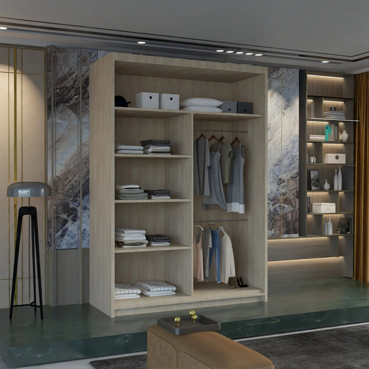 MARIKA Sliding Doors WARDROBE in Matt Finish 4 Sizes & 4 Colours - Style HeavenMARIKA Sliding Doors WARDROBE in Matt Finish 4 Sizes & 4 ColoursWARDROBESStyle HeavenStyle HeavenMARIKA120OAK5061028322531Oak