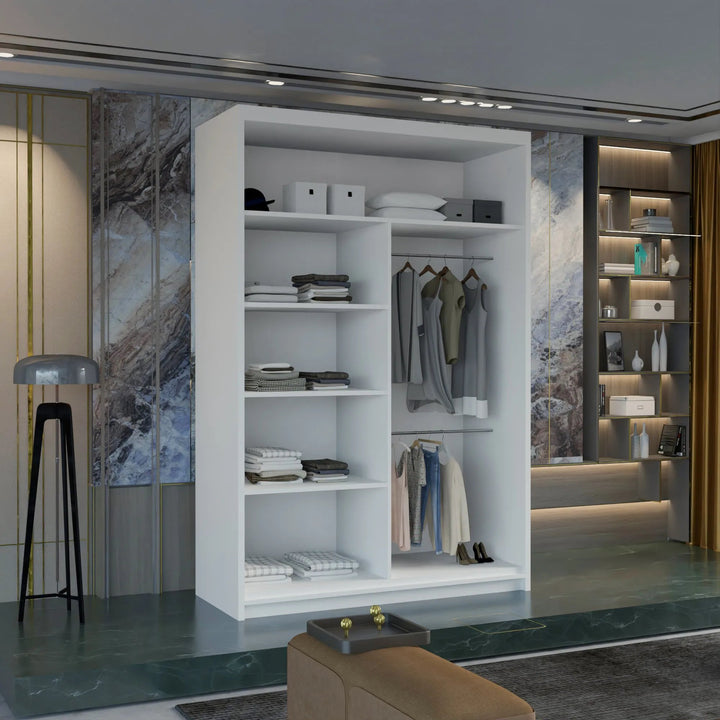 MARIKA Sliding Doors WARDROBE in Matt Finish 4 Sizes & 4 Colours - Style HeavenMARIKA Sliding Doors WARDROBE in Matt Finish 4 Sizes & 4 ColoursWARDROBESStyle HeavenStyle HeavenMARIKA120W5061028322418White