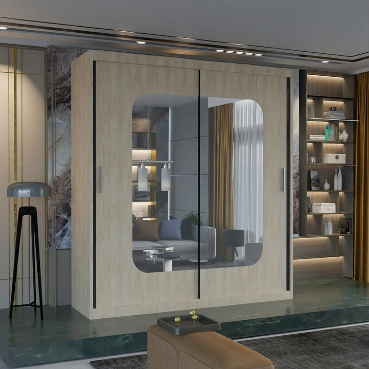 MARIKA Sliding Doors WARDROBE in Matt Finish 4 Sizes & 4 Colours - Style HeavenMARIKA Sliding Doors WARDROBE in Matt Finish 4 Sizes & 4 ColoursWARDROBESStyle HeavenStyle HeavenMARIKA120OAK5061028322531Oak