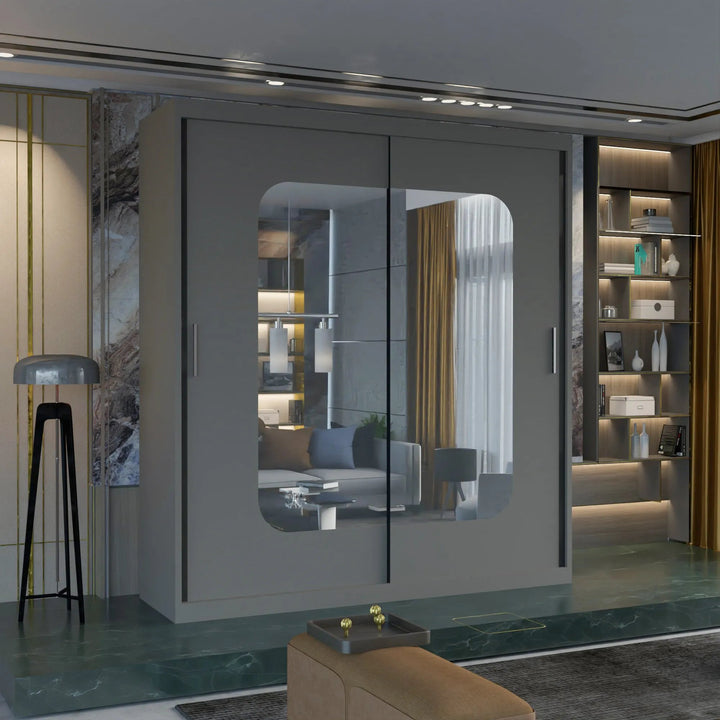 MARIKA Sliding Doors WARDROBE in Matt Finish 4 Sizes & 4 Colours - Style HeavenMARIKA Sliding Doors WARDROBE in Matt Finish 4 Sizes & 4 ColoursWARDROBESStyle HeavenStyle HeavenMARIKA120G5061028322494Grey