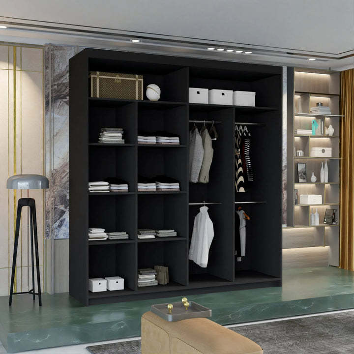 MARIKA Sliding Doors WARDROBE in Matt Finish 4 Sizes & 4 Colours - Style HeavenMARIKA Sliding Doors WARDROBE in Matt Finish 4 Sizes & 4 ColoursWARDROBESStyle HeavenStyle HeavenMARIKA120B5061028322456Black