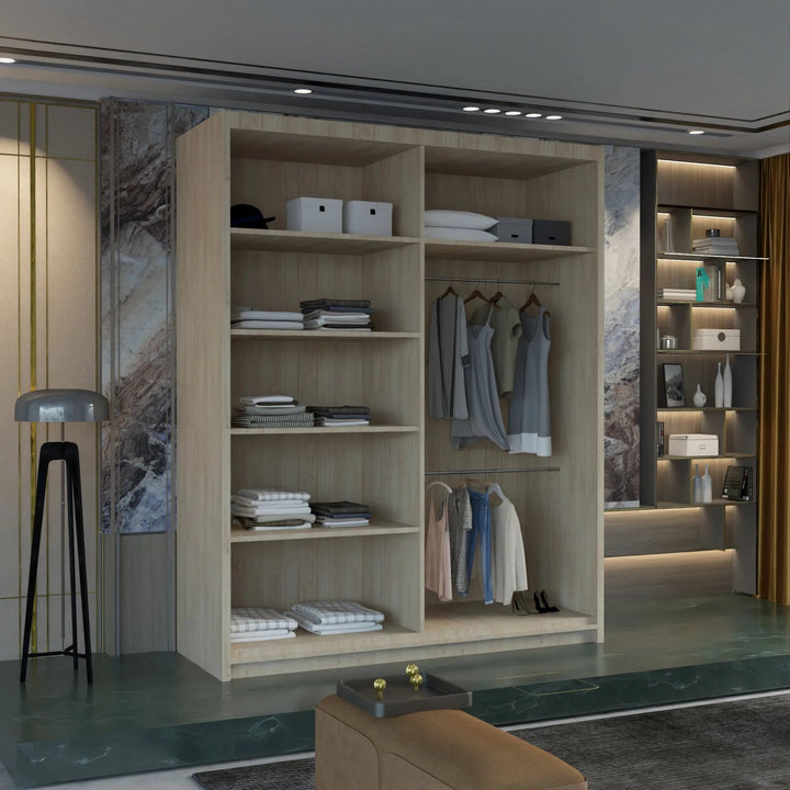 MARIKA Sliding Doors WARDROBE in Matt Finish 4 Sizes & 4 Colours - Style HeavenMARIKA Sliding Doors WARDROBE in Matt Finish 4 Sizes & 4 ColoursWARDROBESStyle HeavenStyle HeavenMARIKA120OAK5061028322531Oak