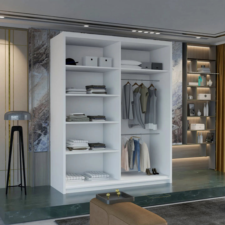 MARIKA Sliding Doors WARDROBE in Matt Finish 4 Sizes & 4 Colours - Style HeavenMARIKA Sliding Doors WARDROBE in Matt Finish 4 Sizes & 4 ColoursWARDROBESStyle HeavenStyle HeavenMARIKA120W5061028322418White