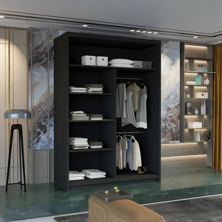 MARIKA Sliding Doors WARDROBE in Matt Finish 4 Sizes & 4 Colours - Style HeavenMARIKA Sliding Doors WARDROBE in Matt Finish 4 Sizes & 4 ColoursWARDROBESStyle HeavenStyle HeavenMARIKA120B5061028322456Black