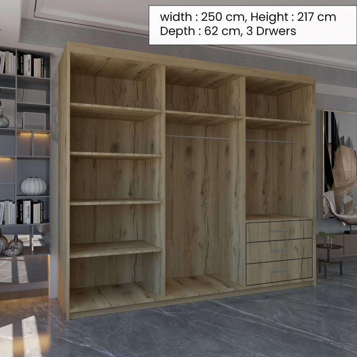 MIAMI 3 Door Sliding Doors WARDROBE in Matt Finish 1 size & 4 colours - Style HeavenMIAMI 3 Door Sliding Doors WARDROBE in Matt Finish 1 size & 4 coloursWARDROBESStyle HeavenStyle HeavenMIAMI250OAK5061028322593Oak