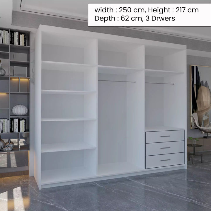 MIAMI 3 Door Sliding Doors WARDROBE in Matt Finish 1 size & 4 colours - Style HeavenMIAMI 3 Door Sliding Doors WARDROBE in Matt Finish 1 size & 4 coloursWARDROBESStyle HeavenStyle HeavenMIAMI250W5061028322562White