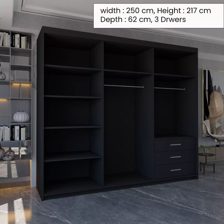 MIAMI 3 Door Sliding Doors WARDROBE in Matt Finish 1 size & 4 colours - Style HeavenMIAMI 3 Door Sliding Doors WARDROBE in Matt Finish 1 size & 4 coloursWARDROBESStyle HeavenStyle HeavenMIAMI250B5061028322579Black