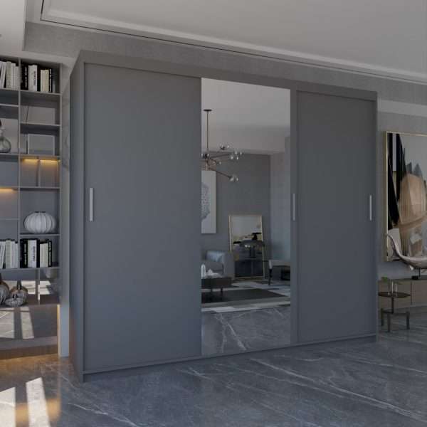 MIAMI 3 Door Sliding Doors WARDROBE in Matt Finish 1 size & 4 colours - Style HeavenMIAMI 3 Door Sliding Doors WARDROBE in Matt Finish 1 size & 4 coloursWARDROBESStyle HeavenStyle HeavenMIAMI250G5061028322586Grey