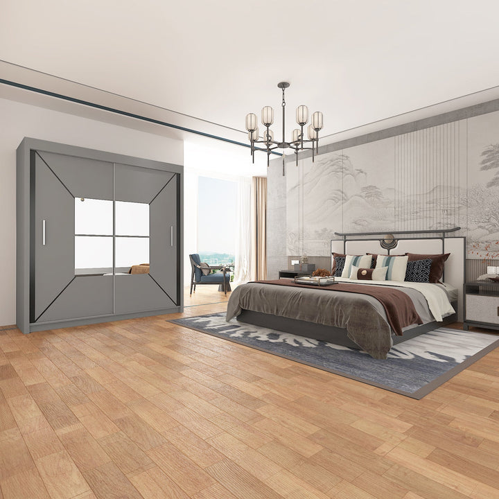NICOLE Sliding Doors WARDROBE in Matt Finish 4 Sizes & 3 Colours - Style HeavenNICOLE Sliding Doors WARDROBE in Matt Finish 4 Sizes & 3 ColoursWARDROBESStyle HeavenStyle HeavenNIC120G5061028322159120cm
