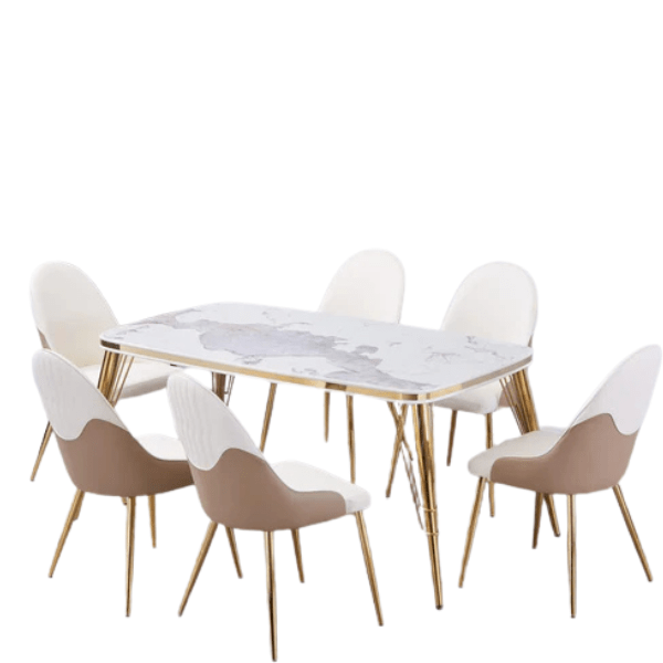 Nova Table and Vista Chair Set - Style HeavenNova Table and Vista Chair SetfurnitureStyle HeavenStyle HeavenNOVA - GO - TABLE+6CHAIRS5061028325266Gold