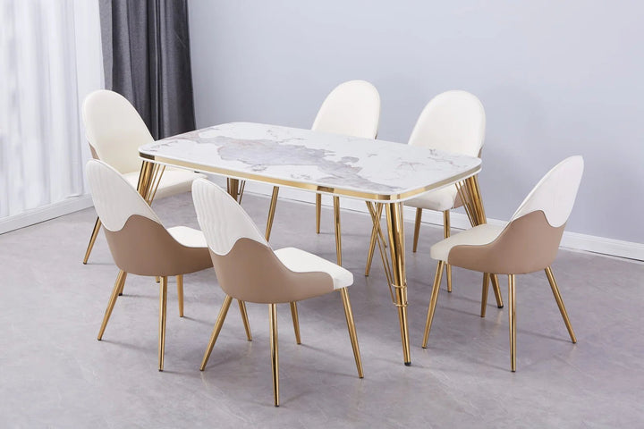 Nova Table and Vista Chair Set - Style HeavenNova Table and Vista Chair SetfurnitureStyle HeavenStyle HeavenNOVA - GO - TABLE+6CHAIRS5061028325266Gold