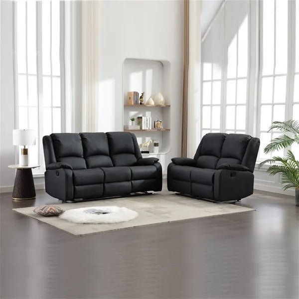 PU Leather Sofa 3+2 Seater Manual - Style HeavenPU Leather Sofa 3+2 Seater ManualStyle HeavenStyle HeavenPULEATHERMANUAL - BLACK5061028323293black