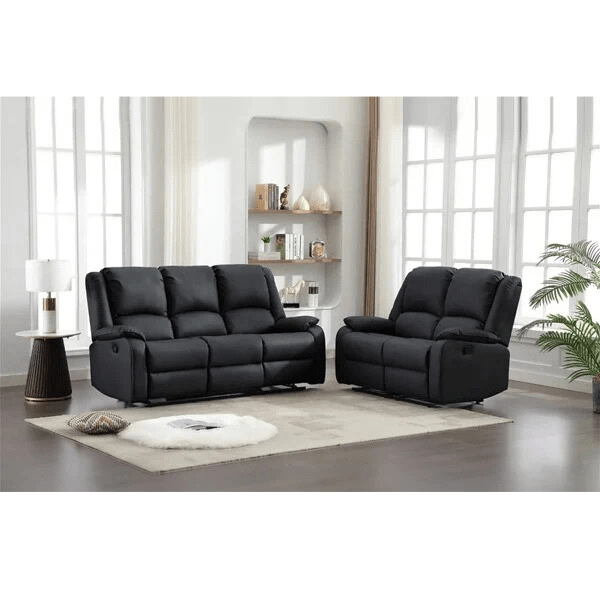 PU Leather Sofa 3+2 Seater Manual - Style HeavenPU Leather Sofa 3+2 Seater ManualStyle HeavenStyle HeavenPULEATHERMANUAL - BLACK5061028323293black