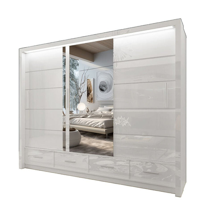 SYCILIA 2&3 High Gloss Sliding Doors WARDROBE 3 Sizes & 3 Colours - Style HeavenSYCILIA 2&3 High Gloss Sliding Doors WARDROBE 3 Sizes & 3 ColoursWARDROBESStyle HeavenStyle HeavenSYCILIA255W5061028322661255cm