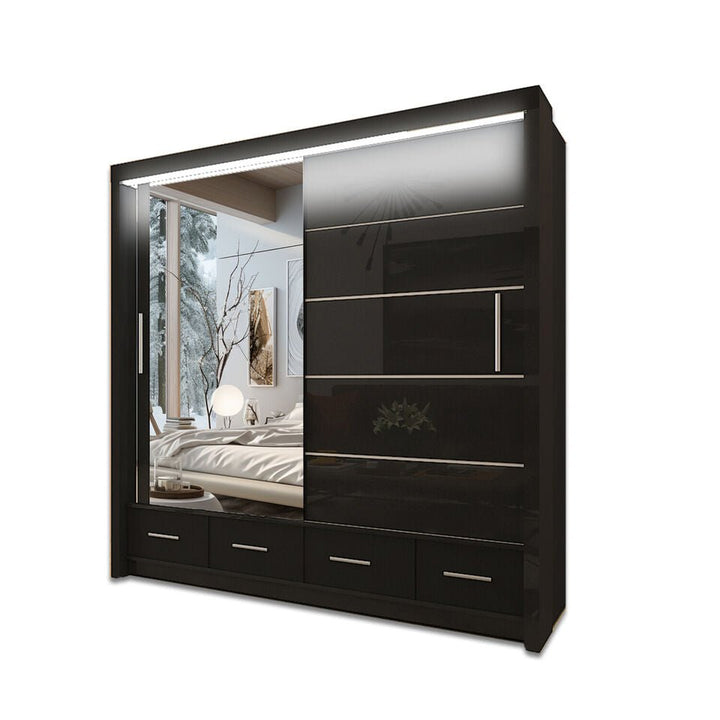 SYCILIA 2&3 High Gloss Sliding Doors WARDROBE 3 Sizes & 3 Colours - Style HeavenSYCILIA 2&3 High Gloss Sliding Doors WARDROBE 3 Sizes & 3 ColoursWARDROBESStyle HeavenStyle HeavenSYCILIA150B5061028322616150cm