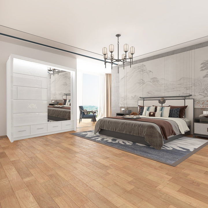 SYCILIA 2&3 High Gloss Sliding Doors WARDROBE 3 Sizes & 3 Colours - Style HeavenSYCILIA 2&3 High Gloss Sliding Doors WARDROBE 3 Sizes & 3 ColoursWARDROBESStyle HeavenStyle HeavenSYCILIA150W5061028322609150cm