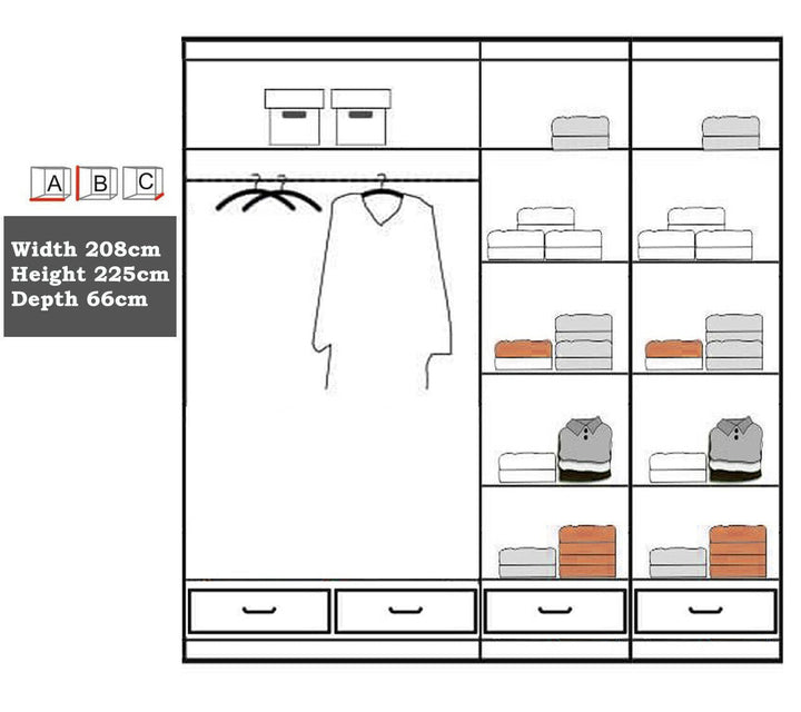 SYCILIA 2&3 High Gloss Sliding Doors WARDROBE 3 Sizes & 3 Colours - Style HeavenSYCILIA 2&3 High Gloss Sliding Doors WARDROBE 3 Sizes & 3 ColoursWARDROBESStyle HeavenStyle HeavenSYCILIA255W5061028322661255cm