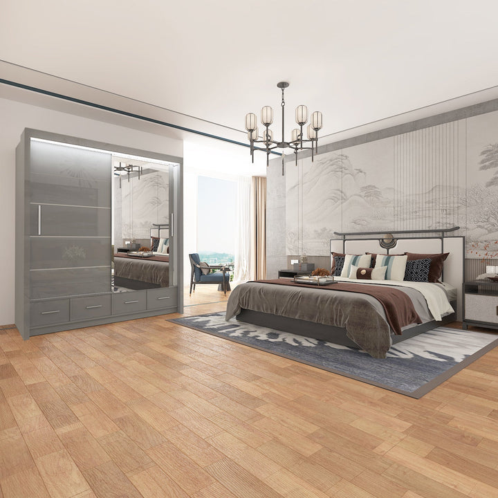 SYCILIA 2&3 High Gloss Sliding Doors WARDROBE 3 Sizes & 3 Colours - Style HeavenSYCILIA 2&3 High Gloss Sliding Doors WARDROBE 3 Sizes & 3 ColoursWARDROBESStyle HeavenStyle HeavenSYCILIA150G5061028322623150cm