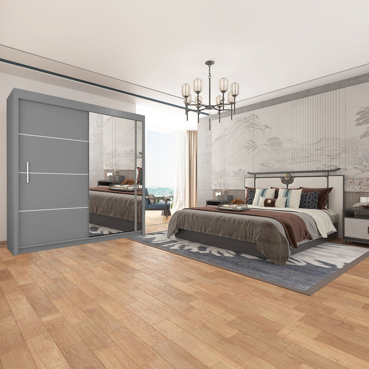 VISION 2&3 Sliding Doors WARDROBE in Matt Finish 5 Sizes & 3 Colours - Style HeavenVISION 2&3 Sliding Doors WARDROBE in Matt Finish 5 Sizes & 3 ColoursWARDROBESStyle HeavenStyle HeavenVIS120G5061028321909120cm