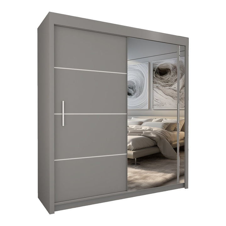 VISION 2&3 Sliding Doors WARDROBE in Matt Finish 5 Sizes & 3 Colours - Style HeavenVISION 2&3 Sliding Doors WARDROBE in Matt Finish 5 Sizes & 3 ColoursWARDROBESStyle HeavenStyle HeavenVIS120G5061028321909120cm